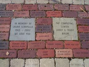 Image of bricks, pavers and bluestone at Cass Park Trailhead in Ithaca, NY