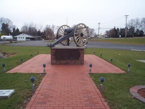 Image of the cannon outside of The Trumansburg American Legion in Trumansburg, NY